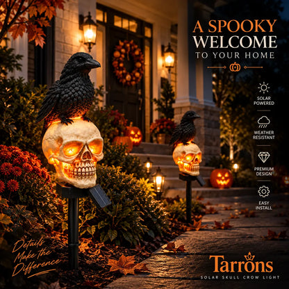 Halloween Crow Skull Solar Light™