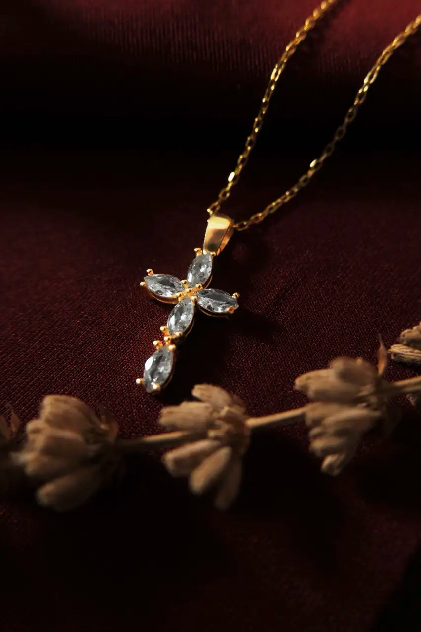 Birthstone Cross Necklace