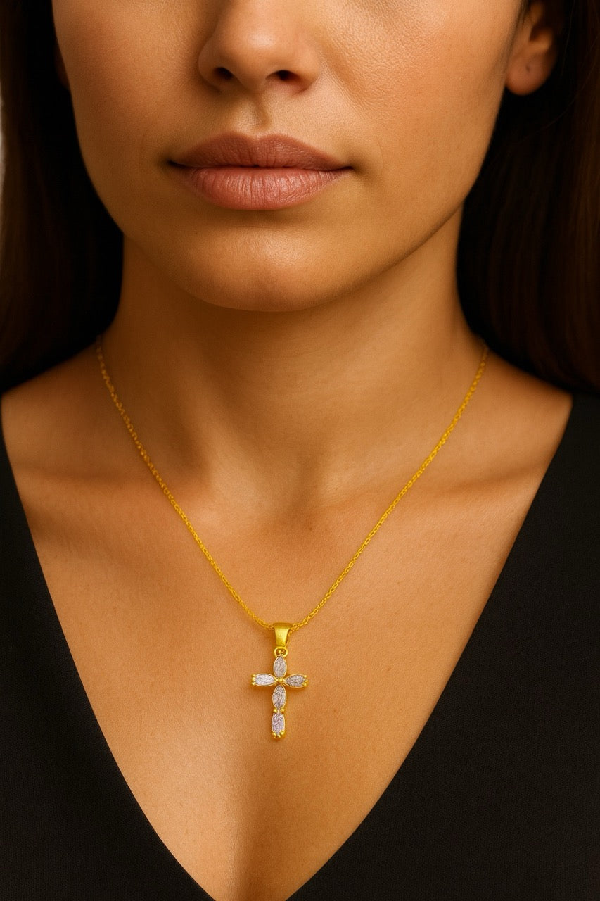 Birthstone Cross Necklace