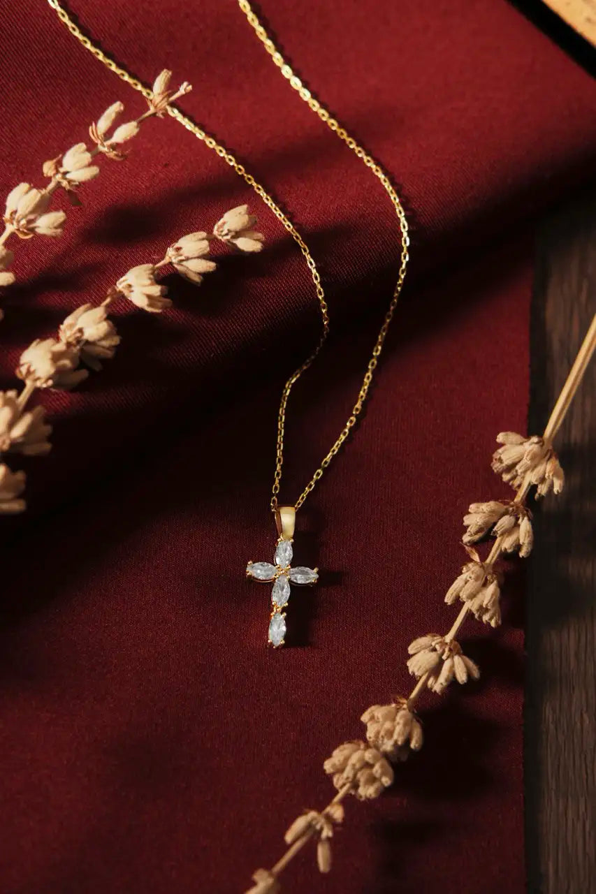 Birthstone Cross Necklace