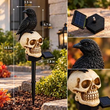 Halloween Crow Skull Solar Light™