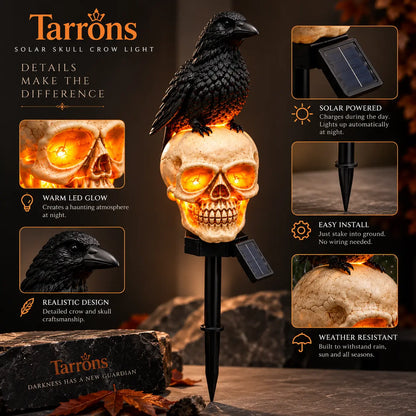 Halloween Crow Skull Solar Light™