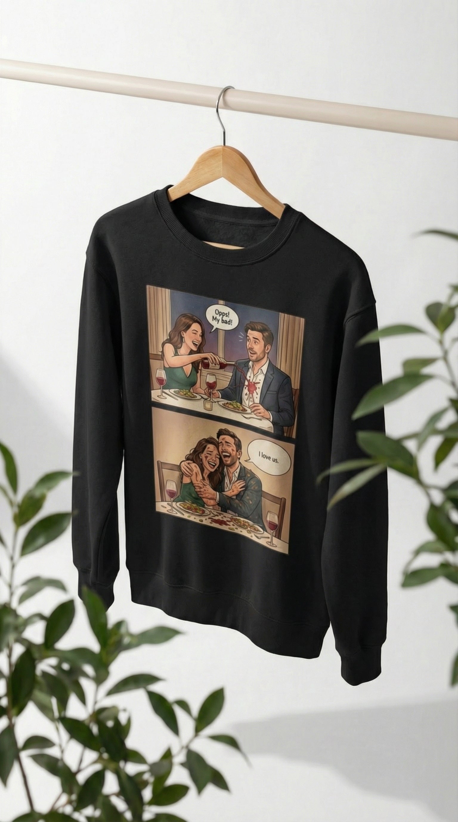 Personalized cartoon story sweatshirt Valentine’s Day gift