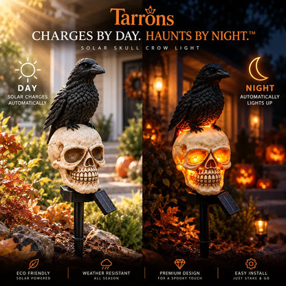 Halloween Crow Skull Solar Light™